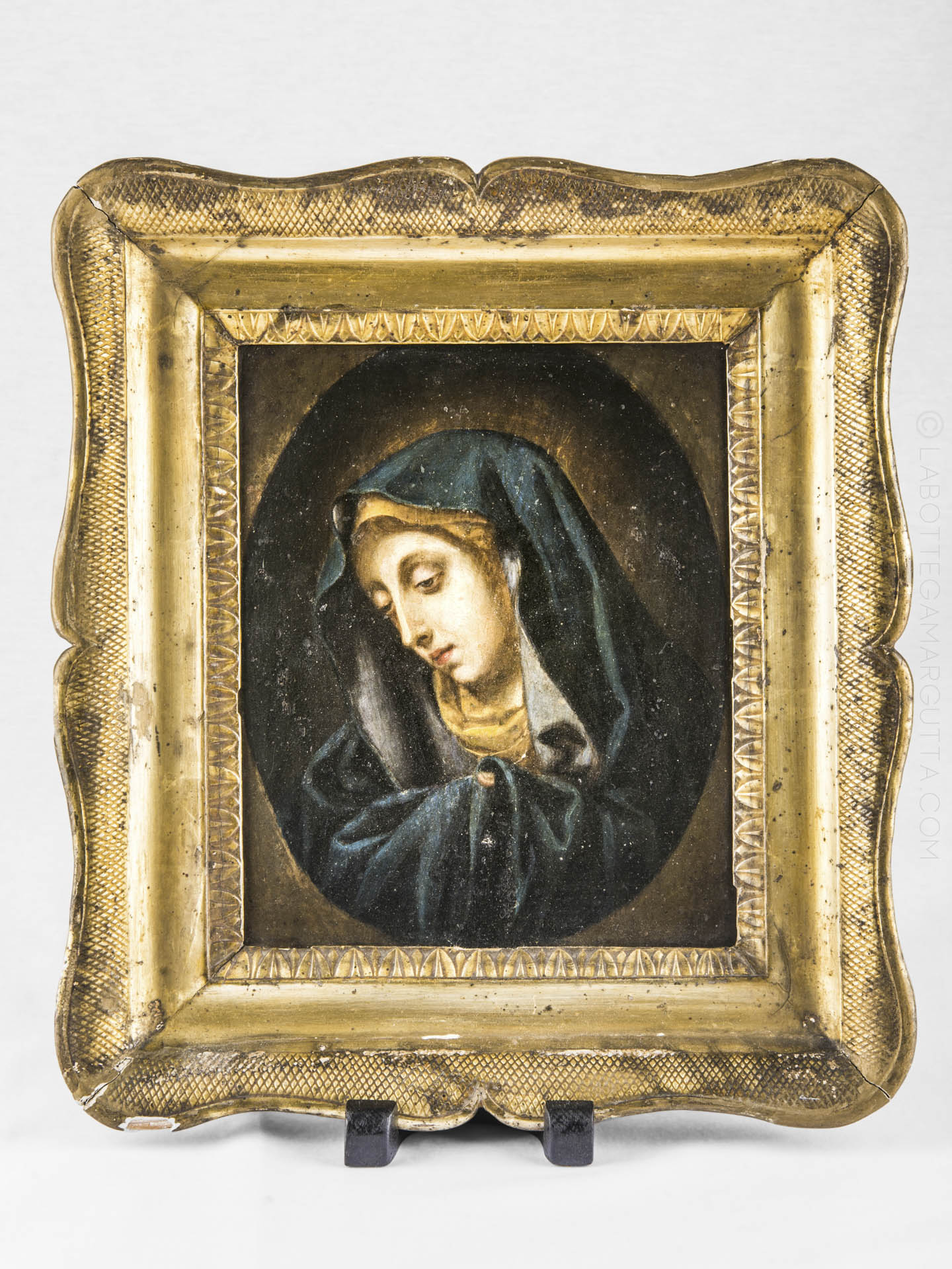 Madonna, olio su rame con cornice dorata. Italia, prima metà '800 - La  Bottega Margutta